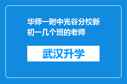 华师一附中光谷分校新初一几个班的老师