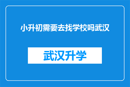 小升初需要去找学校吗武汉(武汉小升初家长是否必须亲自拜访学校？)