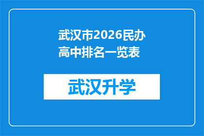 武汉市2026民办高中排名一览表(武汉市2026年民办高中排名一览表：哪些学校值得选择？)