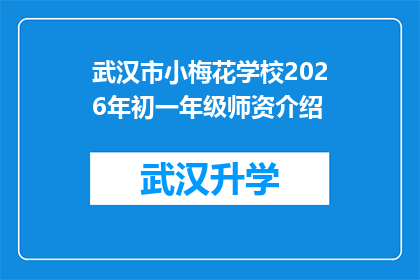 武汉市小梅花学校2026年初一年级师资介绍(武汉市小梅花学校2026年初一年级师资队伍介绍，您了解吗？)