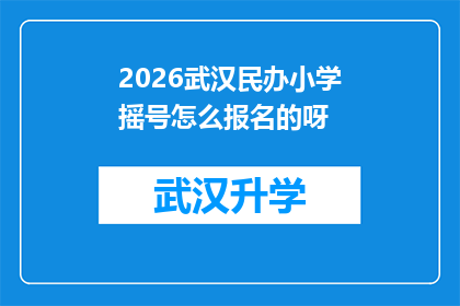 2026武汉民办小学摇号怎么报名的呀(2026年武汉民办小学摇号报名流程是什么？)
