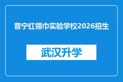 普宁红领巾实验学校2026招生(普宁红领巾实验学校2026年招生计划是否已公布？)