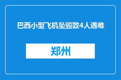 巴西小型飞机坠毁致4人遇难